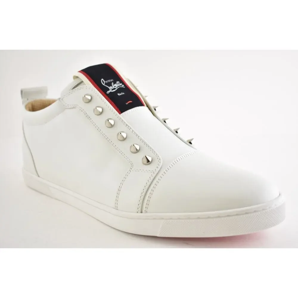 Christian Louboutin F.A.V Fique A Vontade White Leather Low Top Sneaker 45 12